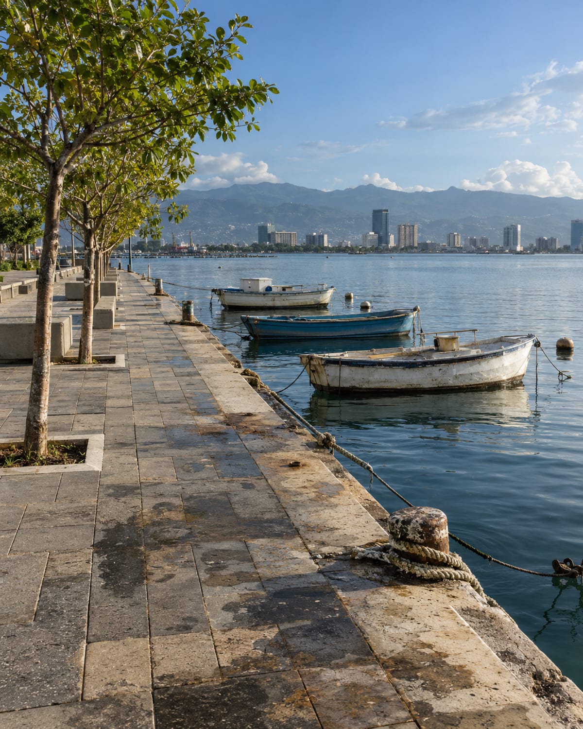 The waterfront promenade beside the harbour