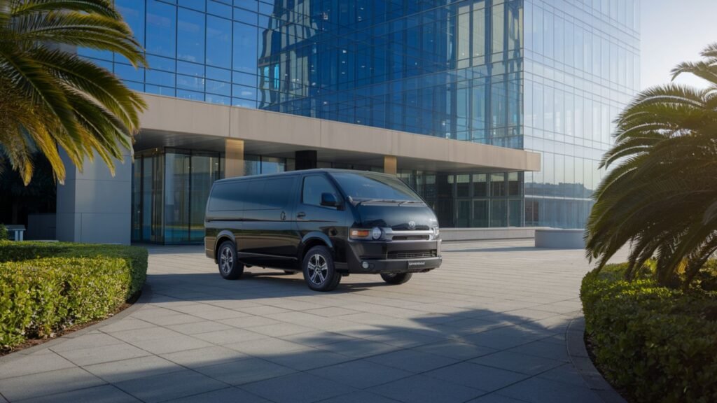 Luxury van at modern Kingston office building