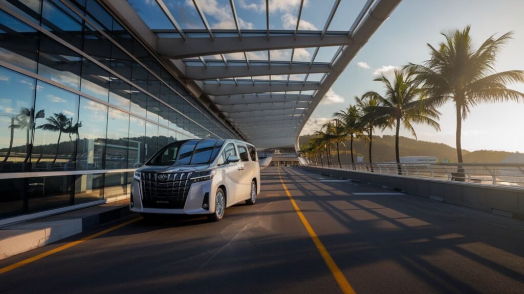 uxury van at Sangster International Airport departure terminal