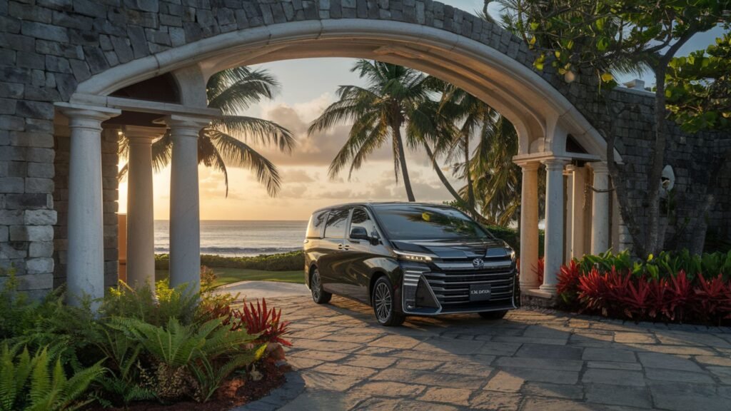 uxury van at Half Moon Resort grand entrance